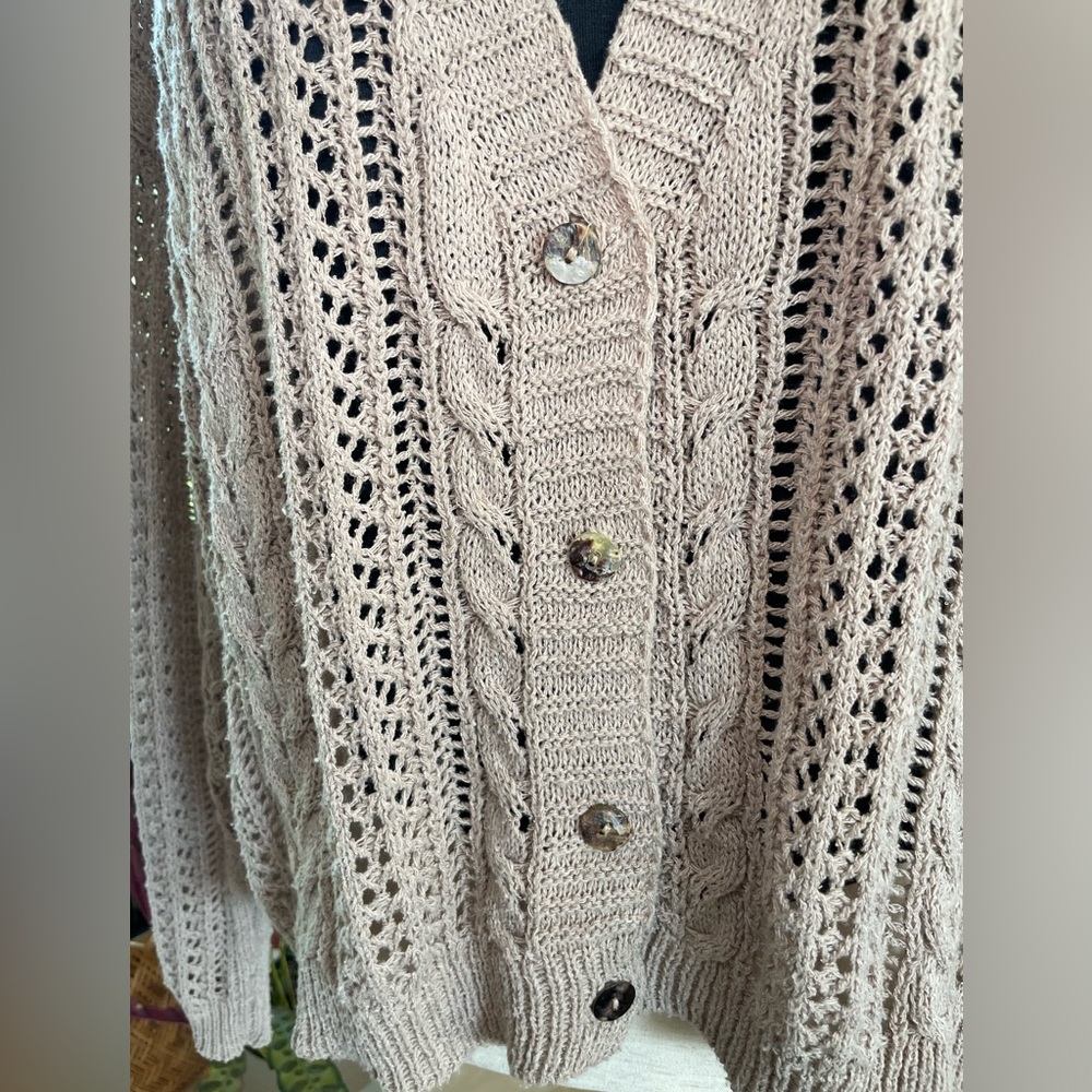 Altar’d State : Cable Knit Button Up Cardigan - Picture 5 of 8